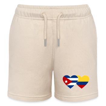 Cuba Colombie Drapeau Coeur - Short de jogging enfant bio Stanley/Stella - écru doux - Devant