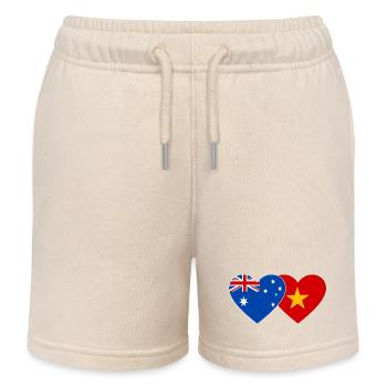 Australien Vietnam Flagge Herz - Kinder Organic Joggingshorts Mini Bolter von Stanley/Stella - Natur - Vorne