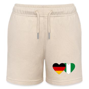 Allemagne Nigeria Drapeau Coeur - Short de jogging enfant bio Stanley/Stella - écru doux - Devant