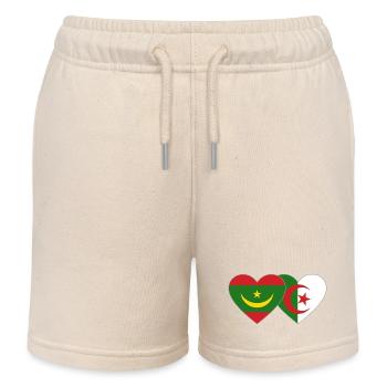 Algérie Mauritanie Drapeau Cœur - Short de jogging enfant bio Stanley/Stella - écru doux - Devant