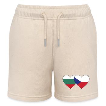 Bulgarien Tschechien Flagge Herz - Kinder Organic Joggingshorts Mini Bolter von Stanley/Stella - Natur - Vorne