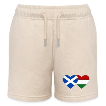 Schottland Ungarn Flagge Herz - Kinder Organic Joggingshorts Mini Bolter von Stanley/Stella - Natur - Vorne