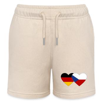 Deutschland Tschechien Flagge Herz Flagge - Kinder Organic Joggingshorts Mini Bolter von Stanley/Stella - Natur - Vorne