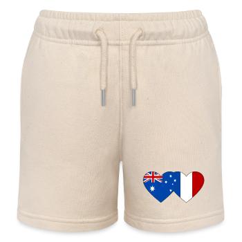 Drapeau de l’Australie France Coeur - Short de jogging enfant bio Stanley/Stella - écru doux - Devant