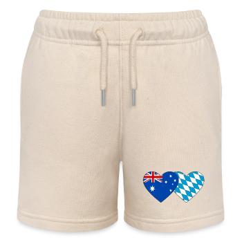Australie Bavière Drapeau Coeur - Short de jogging enfant bio Stanley/Stella - écru doux - Devant