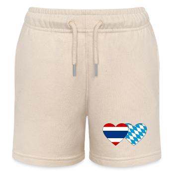 Thaïlande Bavaroise Drapeau Coeur - Short de jogging enfant bio Stanley/Stella - écru doux - Devant
