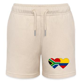 Afrique du Sud Colombie Drapeau Coeur - Short de jogging enfant bio Stanley/Stella - écru doux - Devant