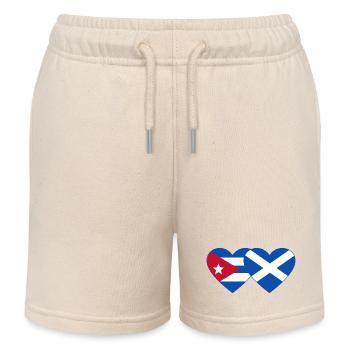 Cuba Ecosse Drapeau Coeur - Short de jogging enfant bio Stanley/Stella - écru doux - Devant