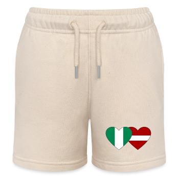 Nigeria Lettonie Drapeau Coeur - Short de jogging enfant bio Stanley/Stella - écru doux - Devant