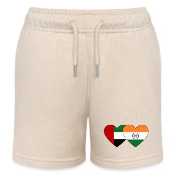 Vereinigte Arabische Emirate Indien Flagge Herz - Kinder Organic Joggingshorts Mini Bolter von Stanley/Stella - Natur - Vorne