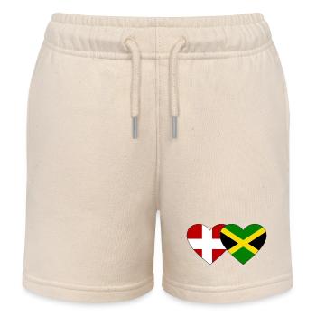 Danemark Jamaïque Drapeau Coeur - Short de jogging enfant bio Stanley/Stella - écru doux - Devant