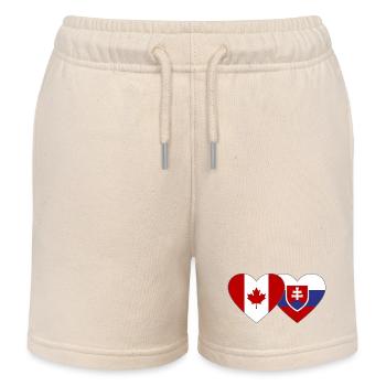 Drapeau du Canada Slovaquie Coeur - Short de jogging enfant bio Stanley/Stella - écru doux - Devant