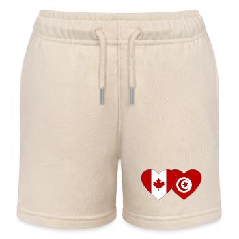 Drapeau du Canada et de la Tunisie - Short de jogging enfant bio Stanley/Stella - écru doux - Devant