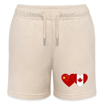 China Kanada Flagge Herz - Kinder Organic Joggingshorts Mini Bolter von Stanley/Stella - Natur - Vorne