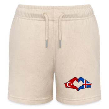 Türkei Island Flagge Hände Herzform - Kinder Organic Joggingshorts Mini Bolter von Stanley/Stella - Natur - Vorne