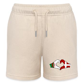 Algerien Dänemark Flagge Hände Herzform - Kinder Organic Joggingshorts Mini Bolter von Stanley/Stella - Natur - Vorne