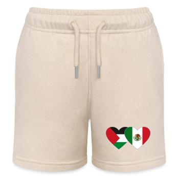 Palästina Mexiko Flagge Herz - Kinder Organic Joggingshorts Mini Bolter von Stanley/Stella - Natur - Vorne