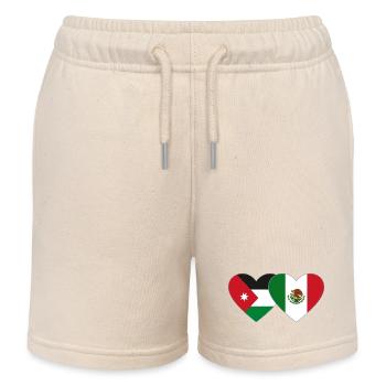 Jordanien Mexiko Flagge Herz - Kinder Organic Joggingshorts Mini Bolter von Stanley/Stella - Natur - Vorne