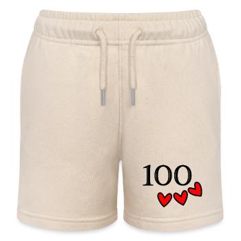 100 ANS. 100e ANNIVERSAIRE. ANNIVERSAIRE 100 ANS. - Short de jogging enfant bio Stanley/Stella - écru doux - Devant
