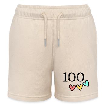 100. 100 YEARS. 100th ANNIVERSARY. 100 BIRTHDAY - Kids Organic Sweat Shorts by Stanley/Stella - soft Ecru - Front