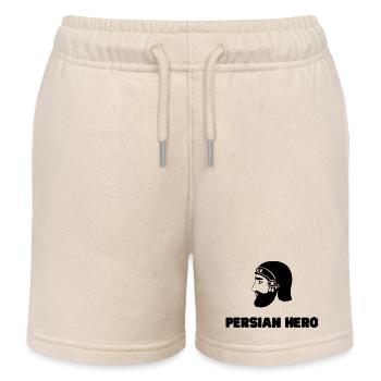 Koorosh - Persian Art - Iran - Kids Organic Sweat Shorts by Stanley/Stella - soft Ecru - Front