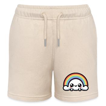 Kawaii Cute Rainbow - Kids Organic Sweat Shorts by Stanley/Stella - soft Ecru - Front