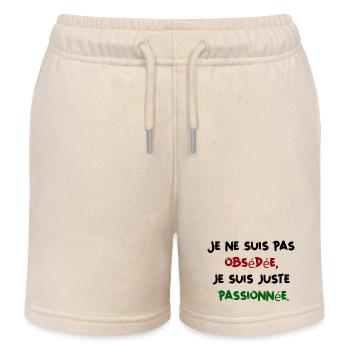 Suis pas obsédée juste passionnée Humour Femme - Short de jogging enfant bio Stanley/Stella - écru doux - Devant