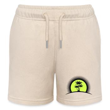 palm tree - Kids Organic Sweat Shorts by Stanley/Stella - soft Ecru - Front