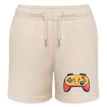 Manette amusante pour les joueurs - Short de jogging enfant bio Stanley/Stella - écru doux - Devant