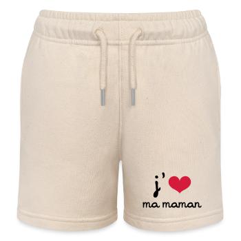 J'aime ma Maman - Short de jogging enfant bio Stanley/Stella - écru doux - Devant