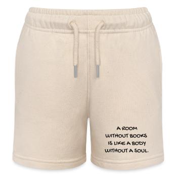 Quote - Life - Love - Happiness - Citation - Zitat - Kids Organic Sweat Shorts by Stanley/Stella - soft Ecru - Front