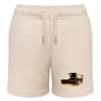 Claas Combine Harvester Lexion 550 - Kids Organic Sweat Shorts by Stanley/Stella - soft Ecru - Front