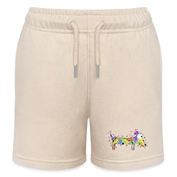 Colorful Dog - Dog Breed, Illustration - Kids Organic Sweat Shorts by Stanley/Stella - soft Ecru - Front