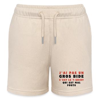 j'ai pas un gros bide - Short de jogging enfant bio Stanley/Stella - écru doux - Devant