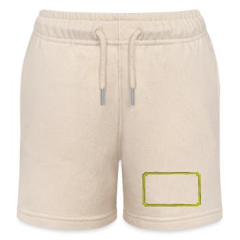 cadre jaune-gris - Short de jogging enfant bio Stanley/Stella - écru doux - Devant