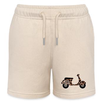 Roller Leolook Pattern Animal Print Zoo Safari Fan - Kids Organic Sweat Shorts by Stanley/Stella - soft Ecru - Front