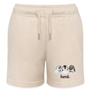 Lustiges Geschnatter von Pinguinen - Kinder Organic Joggingshorts Mini Bolter von Stanley/Stella - Natur - Vorne