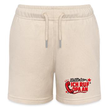 Roter Telefon Spruch Design - Kinder Organic Joggingshorts Mini Bolter von Stanley/Stella - Natur - Vorne