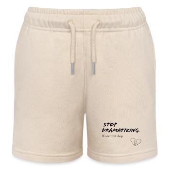 Stop Dramatising – It's Not That Deep - Kids Organic Sweat Shorts by Stanley/Stella - soft Ecru - Front