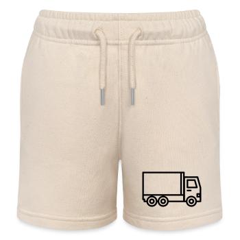 truck - Kids Organic Sweat Shorts by Stanley/Stella - soft Ecru - Front