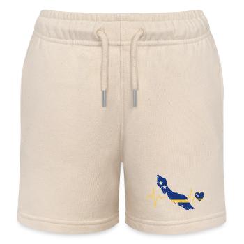 Drapeau du cœur du Costa Rica avec une bouée de sauvetage - Short de jogging enfant bio Stanley/Stella - écru doux - Devant
