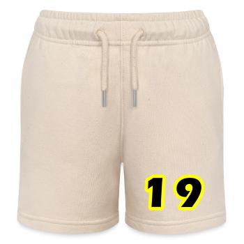 Symbole numérique 19 - Short de jogging enfant bio Stanley/Stella - écru doux - Devant