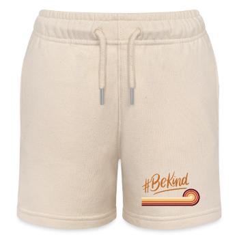 BeKind Retro Regenbogenstreifen - Kinder Organic Joggingshorts Mini Bolter von Stanley/Stella - Natur - Vorne