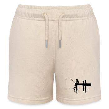 Fischer-Silhouette Natur Minimalistisch - Kinder Organic Joggingshorts Mini Bolter von Stanley/Stella - Natur - Vorne