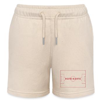 ROTE KARTE outline Fußball Statement - Kinder Organic Joggingshorts Mini Bolter von Stanley/Stella - Natur - Vorne