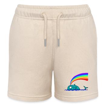 Regenbogen Wal - Kinder Organic Joggingshorts Mini Bolter von Stanley/Stella - Natur - Vorne