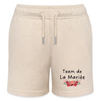 Braut Team Blumen - Kinder Organic Joggingshorts Mini Bolter von Stanley/Stella - Natur - Vorne