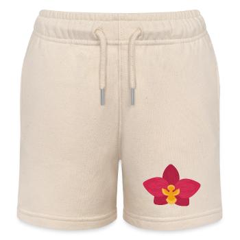 Orchid Flower - Kids Organic Sweat Shorts by Stanley/Stella - soft Ecru - Front