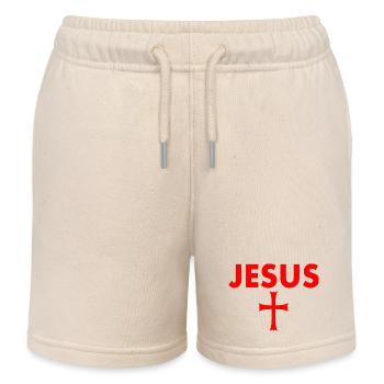 jesus kreuz - Kinder Organic Joggingshorts Mini Bolter von Stanley/Stella - Natur - Vorne