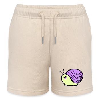 Snail Comic - Kids Organic Sweat Shorts by Stanley/Stella - soft Ecru - Front
